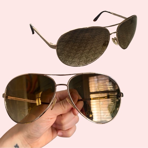 TOM FORD brown gradient aviator sunglasses, hard suede case & cleaning cloth - Picture 2 of 15